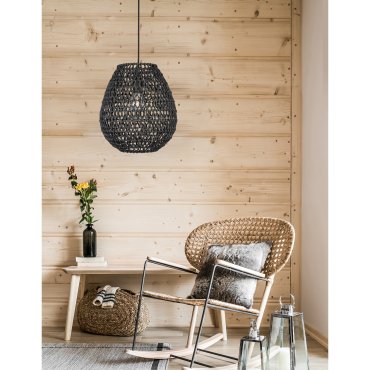 Nova Luce Griffin - hanglamp - Ø 30,5 x 215 cm - zwart