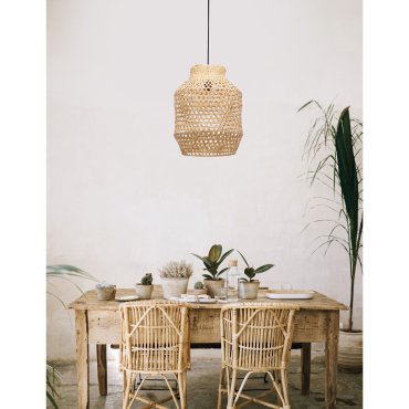 Nova Luce Mia - hanglamp - Ø 35 x 215 cm - lichtbruin