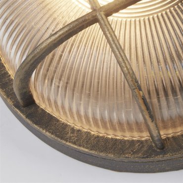 Searchlight Bulkhead - buiten plafond/wandlamp - Ø 27 cm - IP44 - zwart goud