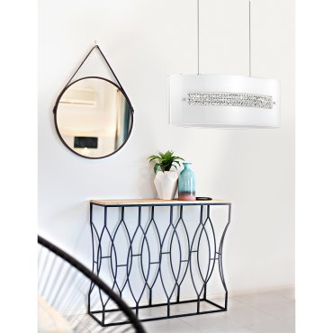 Nova Luce Thelta - hanglamp - 58 x 26 x 110 cm - chroom en wit