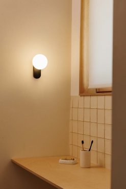 Faro Mabe - wandlamp - Ø 12 x 19 cm - 6W LED incl. - mat zwart en wit