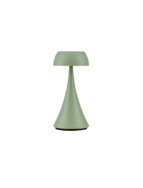 Nova Luce Ycro - oplaadbare tafellamp buiten - Ø 8 x 17,5 cm - 2W dimbare LED incl. - IP54 - olijfgroen