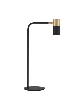Nova Luce Pongo - tafellamp met schakelaar en USB-stekker - Ø 16 x 55 cm - zandzwart en goud