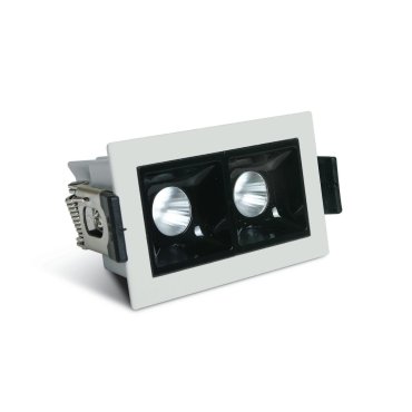 ONE Light Shop Square Boxes - inbouwspot - 75 x 45 mm, 66 x 36 mm inbouwmaat - 2 x 2W dimbare LED incl. - wit