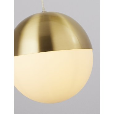 Searchlight Endor - hanglamp - Ø 25 x 150 cm - satijn messing en opaal wit