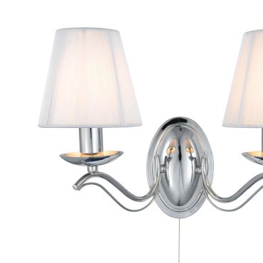 Searchlight Andretti - wandverlichting met trekschakelaar - 37 x 26 cm - chroom