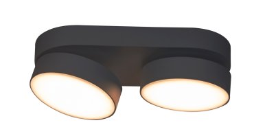 Lutec Stanos - opbouwspot 2L - slimme verlichting - Lutec Connect - 22 x 10 x 5,5 cm - 13,6W LED incl. - dimfunctie via app - 2700K-6500K - zwart