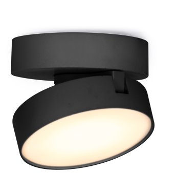Lutec Stanos - opbouwspot - slimme verlichting - Lutec Connect - Ø10 x 5,5 cm - 6,8W LED incl. - dimfunctie via app - 2700K-6500K - zwart