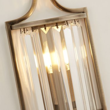 Searchlight Victoria - wandverlichting - 8 x 35 cm - goud en transparant