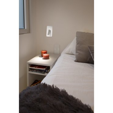 Faro Suau - inbouw wandverlichting met schakelaar - 9,5 x 17 cm - 3W LED incl. - satijn nikkel