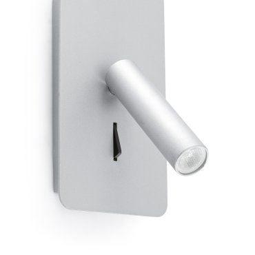 Faro Suau - wandverlichting met schakelaar - 9,5 x 14 x 17 cm - 3W LED incl. - zilver