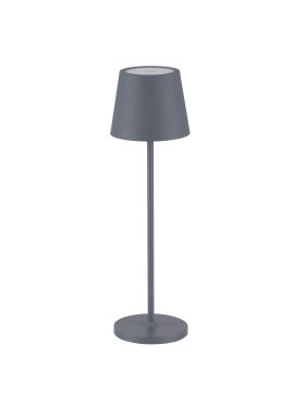 Nova Luce Seina - oplaadbare tafellamp - Ø 11,4 x 39,5 cm - 2W dimbare LED incl. - IP54 - basaltgrijs