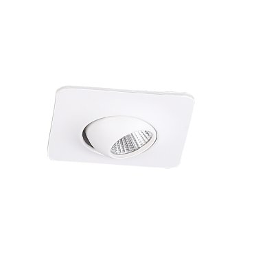 Dobac Yuca Square Tilted - inbouwspot 1L - 55 x 55mm, Ø 45 mm inbouwmaat - 3W LED incl. - wit