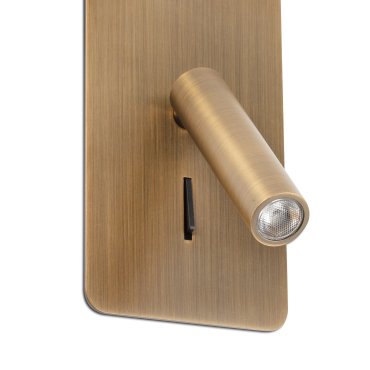 Faro Suau - inbouw wandverlichting met schakelaar - 9,5 x 17 cm - 3W LED incl. - brons