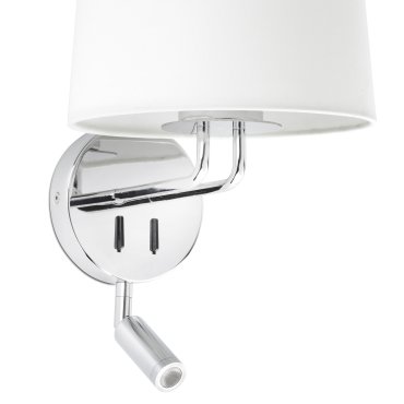 Faro Montreal - wandverlichting met schakelaar - 21,5 x 19 x 39 cm - 3W LED incl. - wit en chroom