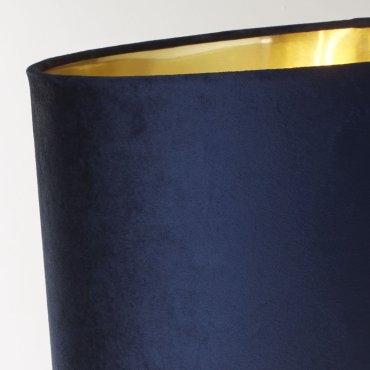 Searchlight Whitby - tafellamp - Ø 40 x 67 cm - antiek messing, goud en marineblauw