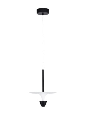 Nova Luce Luet - hanglamp - Ø 26 x 180 cm - 11W LED incl. - zandzwart en wit