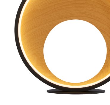 Searchlight Curio - tafellamp - 30 x 31 cm - 3 stappen dimbaar - 11W LED incl. - zwart en houteffect