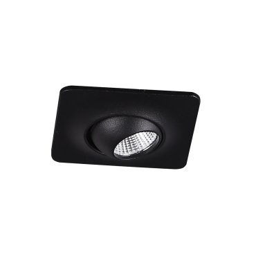Dobac Yuca Square Tilted - inbouwspot 1L - 55 x 55 mm, Ø 45 mm inbouwmaat - 3W LED incl. - zwart