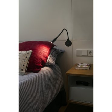 Faro Pixie - wandverlichting met schakelaar - 8 x 3 x 39 cm - 2W LED incl. - mat zwart