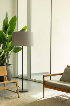 Faro Windsor - vloerlamp - Ø 64 x 160 x 37,5 cm - mat zwart en grijs
