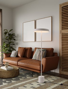 Nova Luce Vetro - vloerlamp - Ø 40 x 136 cm - 33W  LED incl. - mat wit
