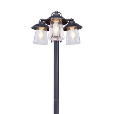 Lutec Cate - tuinpaal - 43 x 43 x 190 cm - IP44 - antiek zwart
