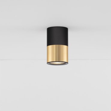 Nova Luce Picto - opbouwspot - Ø 6 x 10 cm - zwart en goud