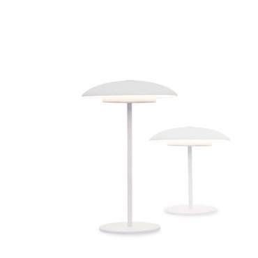 New Garden Sardinia 30 - oplaadbare tafellamp - Ø 15 x 16 cm / Ø 15 x 28 cm - 3,5W dimbare LED incl. - IP44 - wit