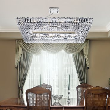 Searchlight Vesuvius - hanglamp - 120 x 62 x 110 cm - chroom en transparant