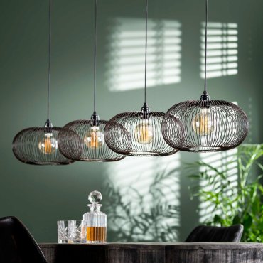 Vico Disk Wire - hanglamp - 170 x 35 x 150 cm - zwart nikkel