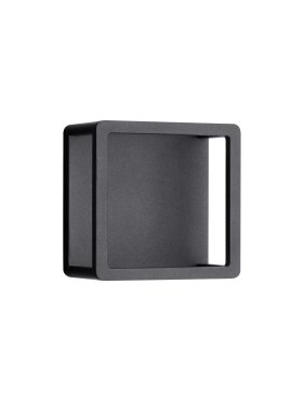 Nova Luce Misti - buiten wandverlichting - 18 x 18 x 13 cm - 9W LED incl. - IP65 - donker antraciet