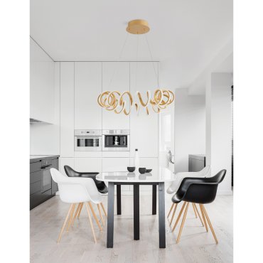 Nova Luce Zinia - hanglamp - Ø 60 x 150 cm - 45W LED incl. - zand goud