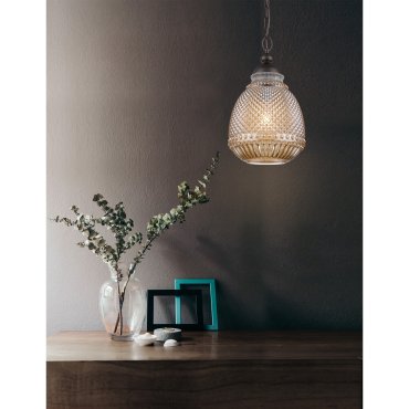 Nova Luce Toulon - hanglamp - Ø 27 x 120 cm - amber