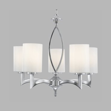 Searchlight Gina - luster - Ø 48 x 100 - chroom en wit