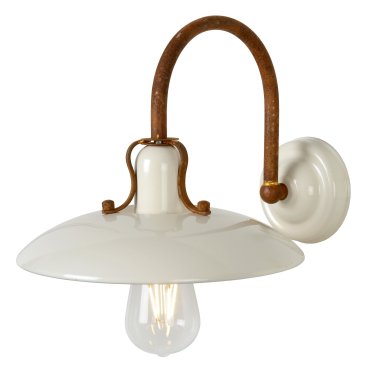 Lucide Romer - wandverlichting - 24 x 32 x 21 cm - crème, roest