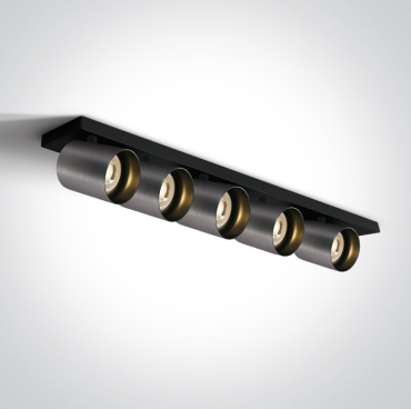 ONE Light Retro GU10 Spots - opbouwspot 5L - 65 x 7 x 10 cm - metaal grijs