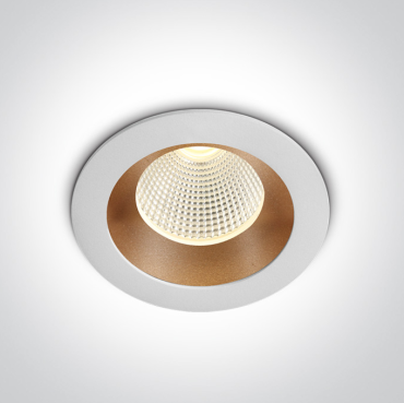 ONE Light - inbouwspot - Ø 50 mm, Ø 44 mm inbouwmaat - 3W LED incl. - wit en messing