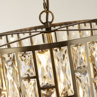 Searchlight Bijou - hanglamp - Ø 44 x 150 cm - antiek messing en champagne
