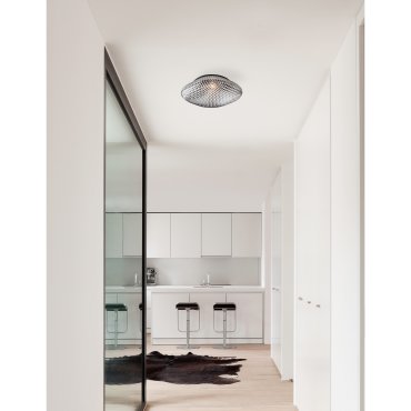 Nova Luce Sens - plafondlamp badkamer - Ø 25 x 11 cm - IP44 - grijs en zwart