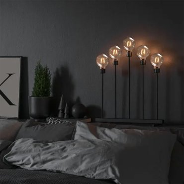 Konstsmide kerstverlichting - kandelaar - 45 x 13 x 54 cm - mat zwart