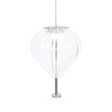 Maxlight Palloncini - hanglamp - Ø 12 x 180 cm - 2 x 3W LED incl. - wit, chroom en transparant