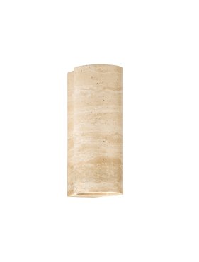 Nova Luce Balma - buiten wandverlichting - Ø 11,3 x 29 cm - 23W LED incl. - IP65 - marmer travertijn