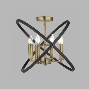 Searchlight Hoopla - plafondverlichting - Ø 45 x 33 cm - brons en bruin