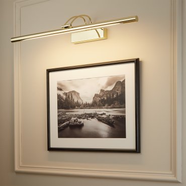 Searchlight LED Picture Lights - wandverlichting met schakelaar - 68 x 11,5 cm - 13W LED incl. - gepolijst messing