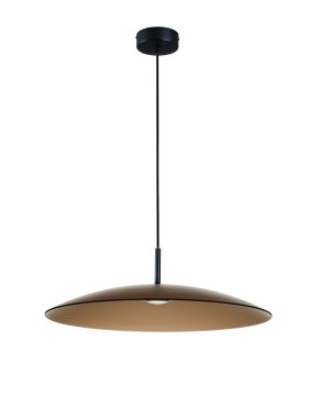 Nova Luce Polifemo - hanglamp - Ø 60 x 153 cm - 17W LED incl. - mocabruin glas en zandzwart