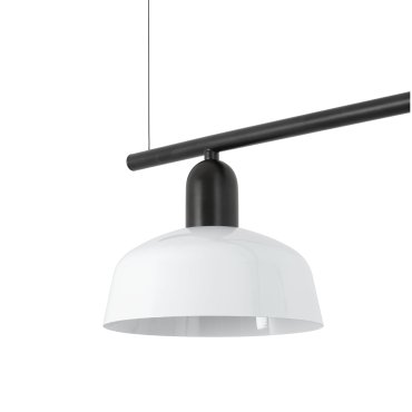 Faro Tatawin S - hanglamp - 100 x 18,4 x 210 cm - satijnzwart en glanswit