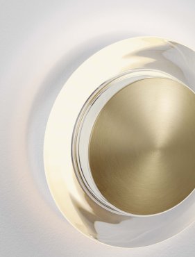 Nova Luce Airida - wandlamp - Ø 17 x 6 cm - 8W LED incl. - messing goud