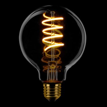 ETH Globe Spiral LED Filament - Ø 8 cm - E27 - 3 stappen dimbaar - 7W - 2200K  - transparant