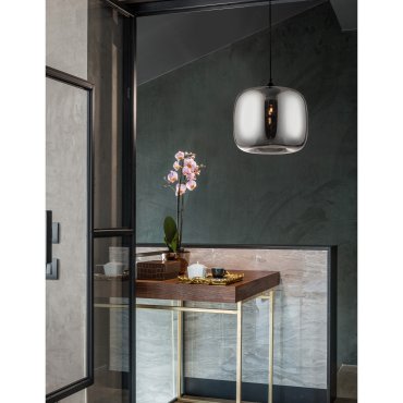 Nova Luce Savaz - hanglamp - Ø 28 x 120 cm - zwart en chroom